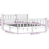 Za krevet od masivnog drva crni 140 x 190 cm | shoptok.hr