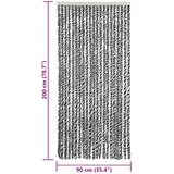  Zastor protiv insekata sivi i crno-bijeli 90 x 200 cm šenil | Eponuda.com
