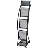 vidaXL Stojalo za revije 40x32x131 cm črne barve A4 | Shoptok.si