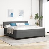 vidaXL postelja s podnožjem in vzmetnico & LED svetlo siva 200x200 cm žakardna tkanina | Shoptok.si