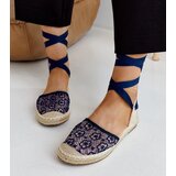 Gemre Navy blue lace espadrilles with an open heel Teha | ePonuda.com