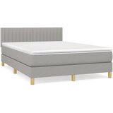  Krevet box spring s madracem svjetlosivi 140x200 cm od tkanine | shoptok.hr
