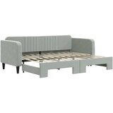The Living Store Izvlečna dnevna postelja svetlo siva 80x200 cm žamet - Izvlečna Dnevna Postelja, (21488261) | Shoptok.si