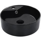 The Living Store Umivalnik z odprtino za odtekanje 36x13 cm keramičen črn - Umivalnik, (21751175) | Shoptok.si
