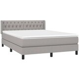  Krevet box spring s madracem svjetlosivi 140x200 cm od tkanine | shoptok.hr