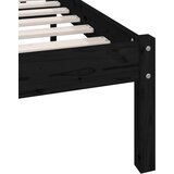  Okvir za krevet od masivne borovine crni 135x190 cm bračni | Eponuda.com