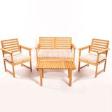 Hanah home MYT01 - Cream Garden Table & Chairs Set (4 Pieces) Cene