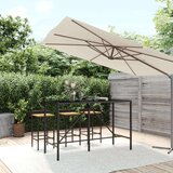  Barski stol sa staklenom pločom crni 180x70x110 cm poliratan Cijene