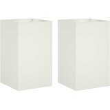  Vrtna saksija 2 kom. Bijela 30 x 30 x 50 cm Čelična vrata | shoptok.hr