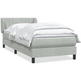 Maison Chic Box spring postelja - Vzmetna postelja z vzmetnico svetlo siva 80x220 cm žamet SL18583, (21894527) Cene