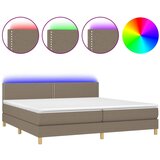 The Living Store Box spring postelja z vzmetnico LED taupe 200x200 cm blago - Box Spring Postelja, (21517391) Cene