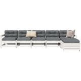  6-dijelni set vrtnih sofa bijeli od masivne borovine Cijene