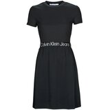 Calvin Klein Jeans Kratke obleke LOGO ELASTIC DRESS Črna Cene