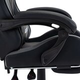 Igraća stolica od umjetne kože s osloncem za noge sivo-crna | shoptok.hr