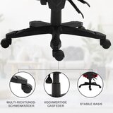  Ergonomska uredska i igraća stolica s osloncem za noge crno-crvena | shoptok.hr