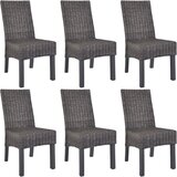 vidaXL Jedilni stoli 6 kosov rjavi Kubu ratan in mangov les | Shoptok.si