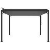  Sjenica s rešetkastim krovom 3x3 m antracit tkanina i aluminij | shoptok.hr
