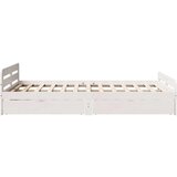  Posteljni okvir brez vzmetnice bel 135x190 cm trdna borovina, (21523749) | Shoptok.si