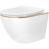 Rea Carlo Mini Tornado NFQ GOLD EDGE ploščata straniščna školjka brez oboda | Shoptok.si