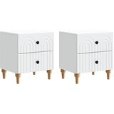 Noćni ormar 2 pcs Bijela 43 x 34,5 x 48 cm Konstruirano drvo | shoptok.hr