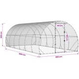  Kokošinjac Srebrna 600 x 300 x 200 cm Pocinčani čelik | shoptok.hr