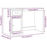  Stol s pohranom Crni hrast 50x115x75 cm Obrađeno drvo | shoptok.hr