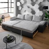 XORA SEDEŽNA GARNITURA, gladka tkanina svetlo siva, temno siva | Shoptok.si