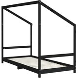  Okvir za dječji krevet crni 2x(90x190) cm od masivne borovine | shoptok.hr