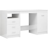 Maison Chic Pisalna miza - pisarniška miza - Računalniška miza visok sijaj bela 140x50x76 cm iverna plošča, (21785444) Cene