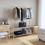 vidaXL Stojalo za oblačila s policami 132x45,5x150,5 cm bambus | Shoptok.si