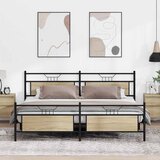 Maison Chic Kovinski posteljni okvir - Dvoposteljna postelja - Zakonska postelja brez vzmetnice sonoma hrast 193x203 cm-J45, (21768960) | Shoptok.si