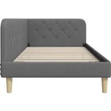  Kutni okvir kreveta s uzglavljem Tamno siva 90 x 200 cm tkanina | shoptok.hr