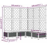  Vrtna sadilica s rešetkom plava siva 120 x 120 x 121,5 cm PP | shoptok.hr