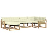 vidaXL Zunanja garnitura za sedenje z blazino 6 pcs Bela in krem, (5000269957) | Shoptok.si
