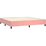  Krevet s oprugama i madracem ružičasti 200x200 cm baršunasti | shoptok.hr