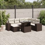 vidaXL 8-dijelni set vrtnih sofa s jastucima smeđi od poliratana | shoptok.hr