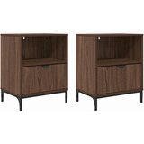  Noćni ormar 2 pcs Smeđi hrast 49 x 36 x 61 cm Konstruirano drvo | shoptok.hr