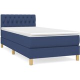  Krevet s oprugama i madracem plavi 90 x 200 cm od tkanine | shoptok.hr
