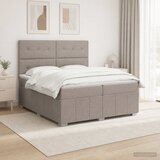  Boxspring krevet s madracem Sivosmeđa 200 x 200 cm Tkanina | shoptok.hr