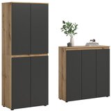 Livetastic Garderobna Omara Scarpa, Barva Hrasta, Antracit, 2 Kos u