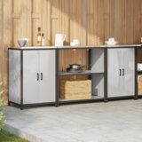  Kuhinjski set za pohranu 3 pcs Srebrna 210 x 50 x 92 cm | shoptok.hr