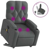 vidaXL Masažni naslonjač na podizanje od tkanine tamnosivi | shoptok.hr