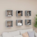 vidaXL kockaste zidne police 6 kom siva boja betona 26 x 15 x 26 cm Cijene