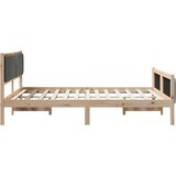  Okvir kreveta smeđe i tamnosivo 150 x 200 cm Masivna borovina | shoptok.hr