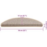 Prostirke za stepenice 15 kom 56x17x3 cm srebrne poluokrugle | shoptok.hr