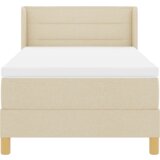  Postelja z vzmetnico z vzmetnico krema 100 x 200 cm blago, (5000023004) | Shoptok.si