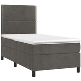 Box spring krevet s madracem tamnosivi 100x200 cm baršunasti | shoptok.hr