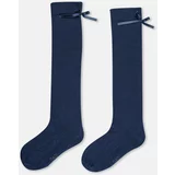 Dagi Navy Blue Girls Bow Knee Socks