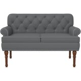  Ljubavni kauč s gumbima Siva 120 x 65 x 77 cm Umjetna koža | Eponuda.com