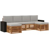  Setovi sofa 6 pcs Prirodna i svjetlosiva Čvrsto drvo akacije | shoptok.hr
